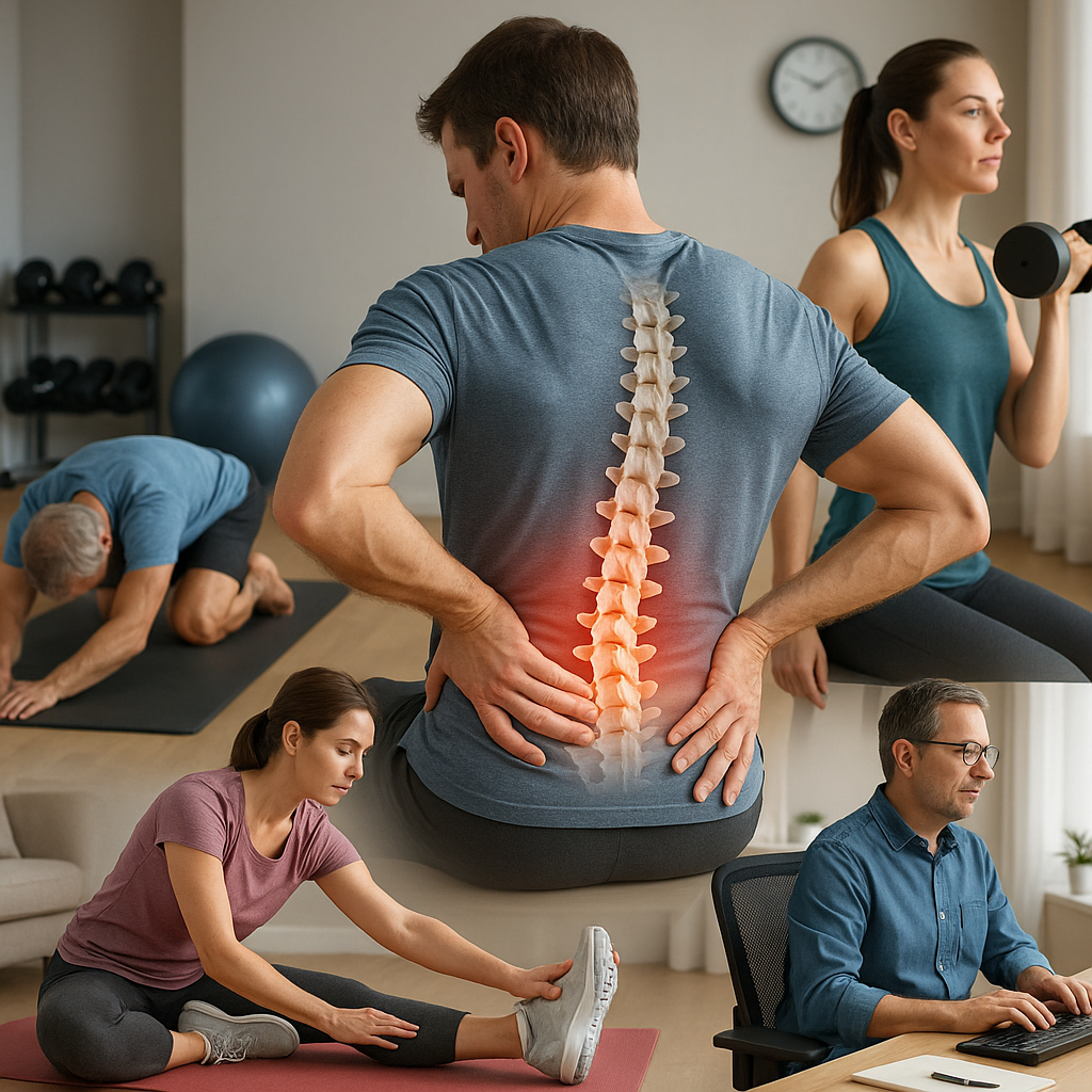 Effektiva övningar för att lindra ryggsmärtor hemma - Illustration