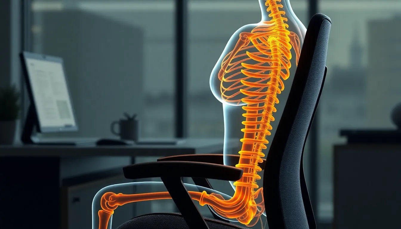 Upptäck hemligheten bakom en smärtfri arbetsdag med rätt kontorsstol - Illustration