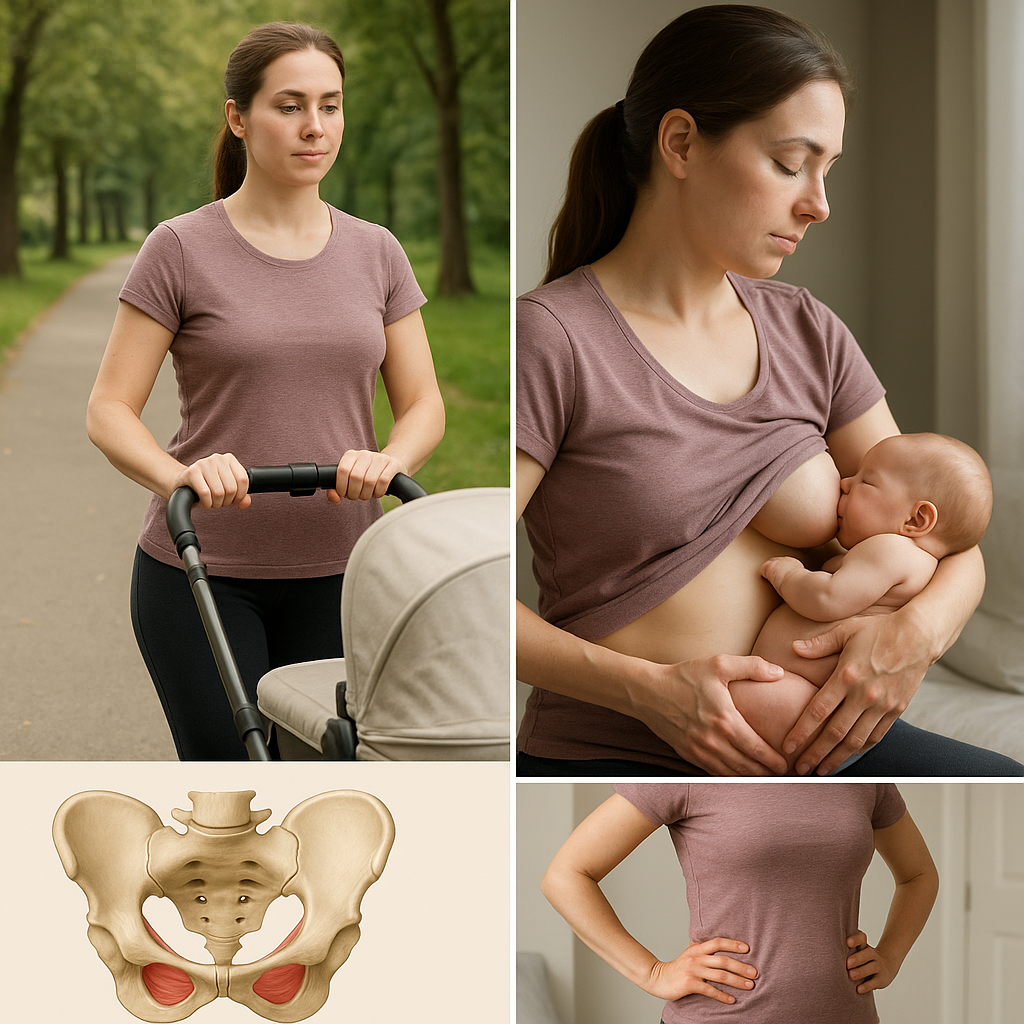 Motion efter förlossning – säker träning och ergonomi för nyblivna mammor - Illustration