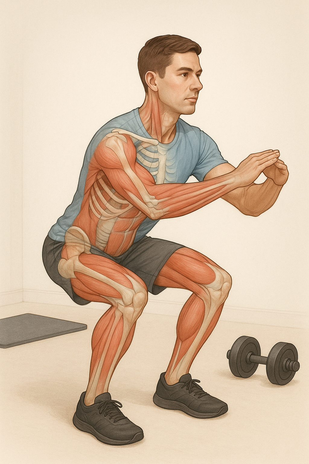 Enkel och effektiv workout hemma för alla nivåer - Illustration