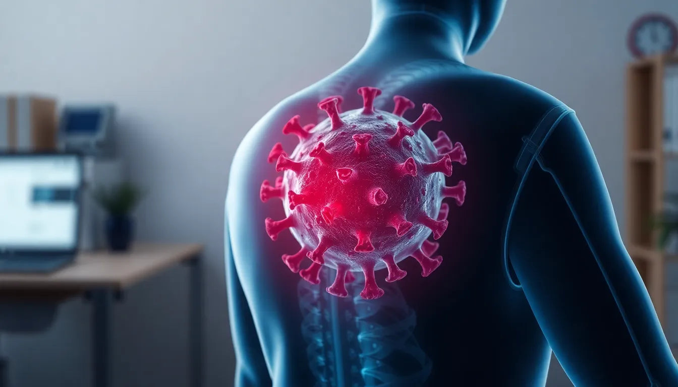 Lär dig lindra ländryggssmärta efter corona: effektiva strategier för välmående - Illustration