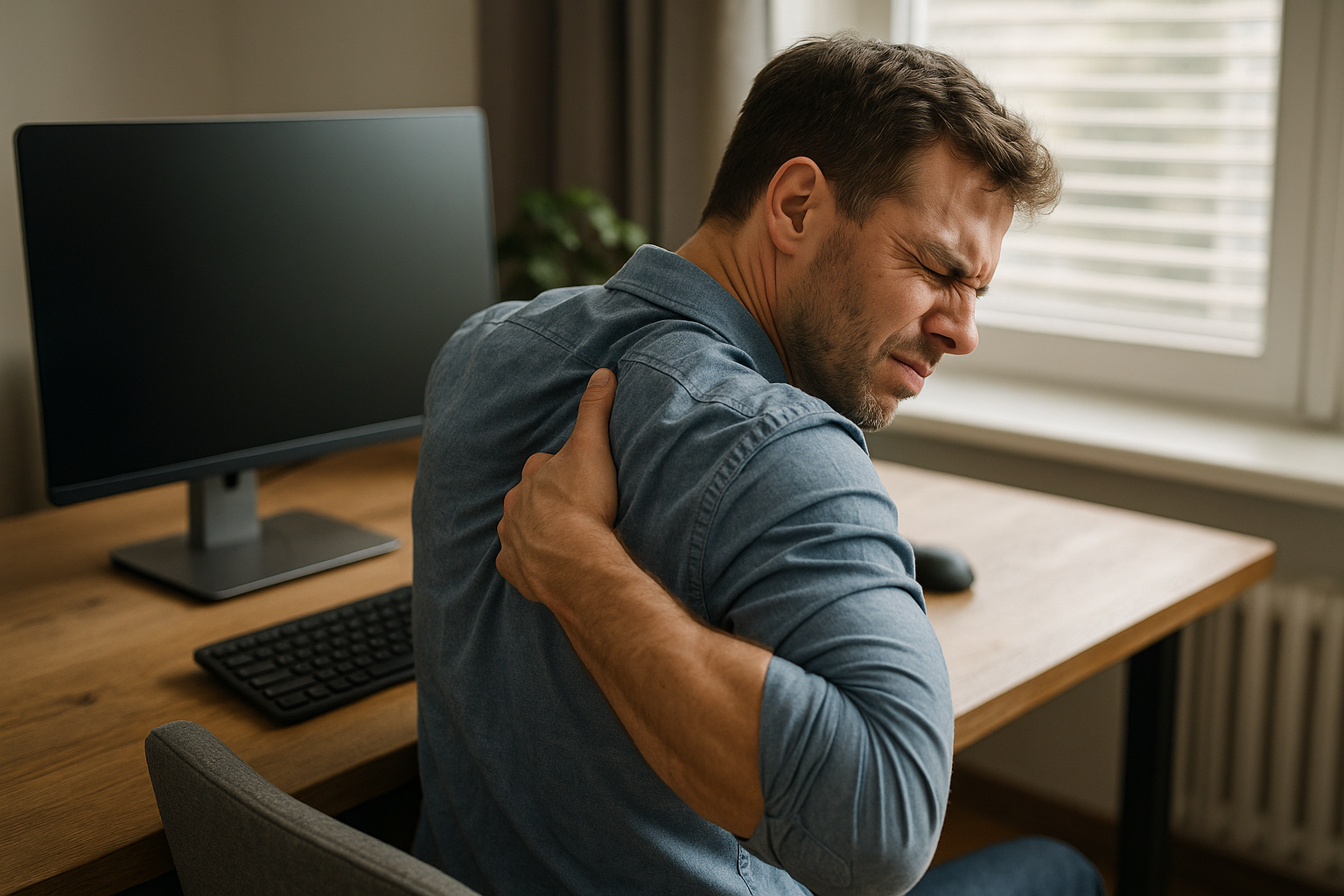 Lindra smärtan mellan skulderbladen: enkla lösningar för vardagsbesvär - Illustration