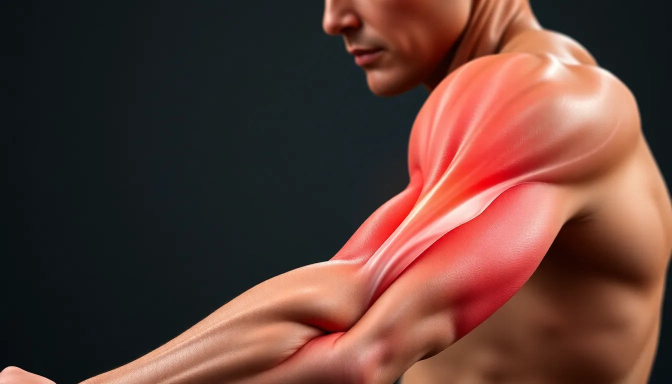 Effektiva tennisalbue øvningar för övningsläsare som lindrar smärta och stärker armen - Illustration