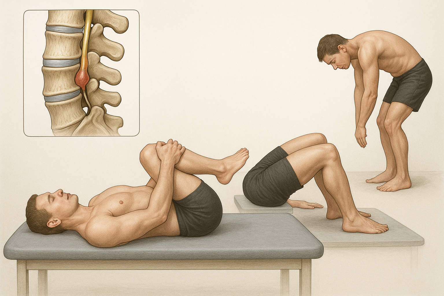Lindra smärta med dessa effektiva övningar för diskbråck i ländryggen - Illustration