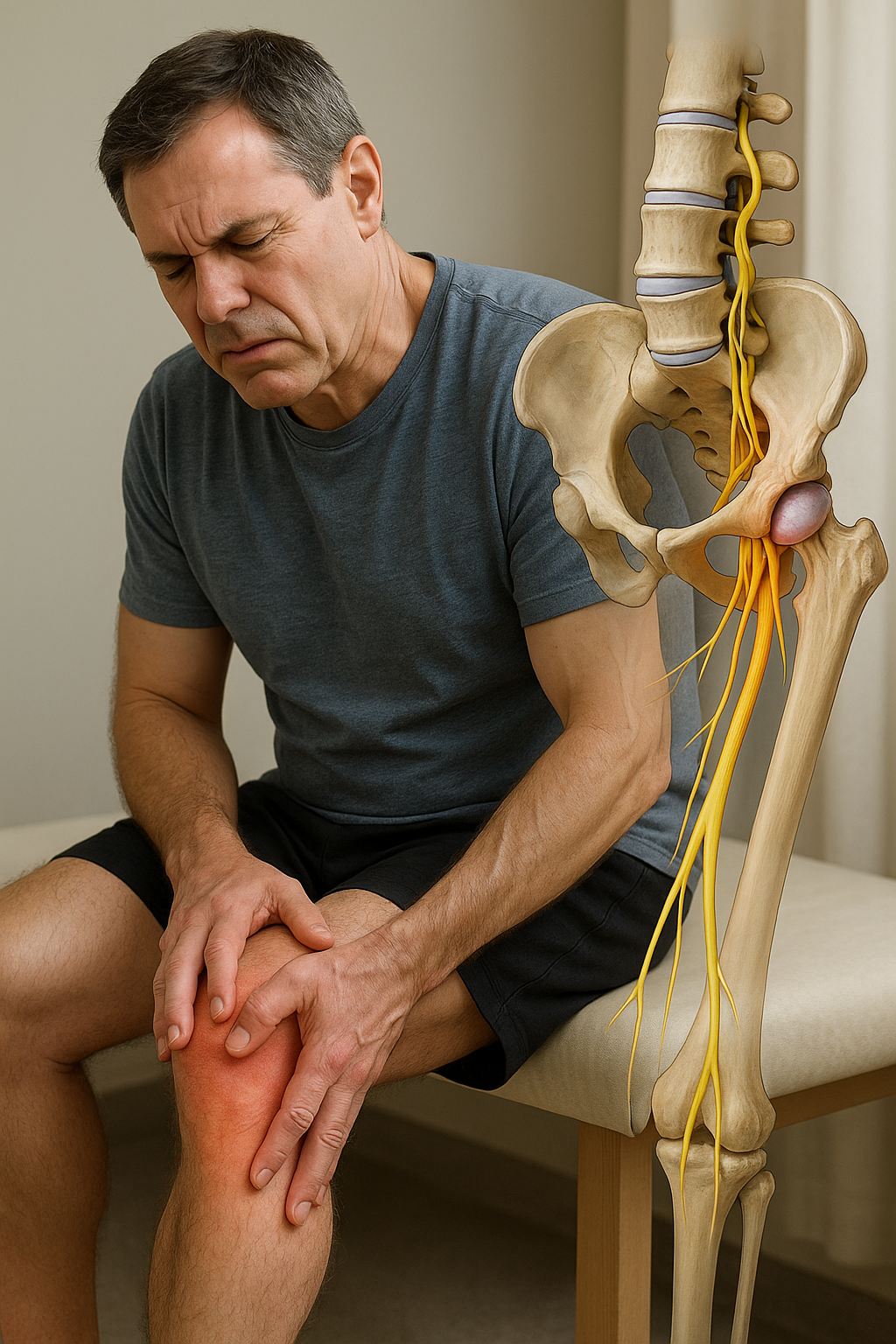 Upptäck orsakerna bakom en nerv i kläm i benet och hur du lindrar smärtan - Illustration