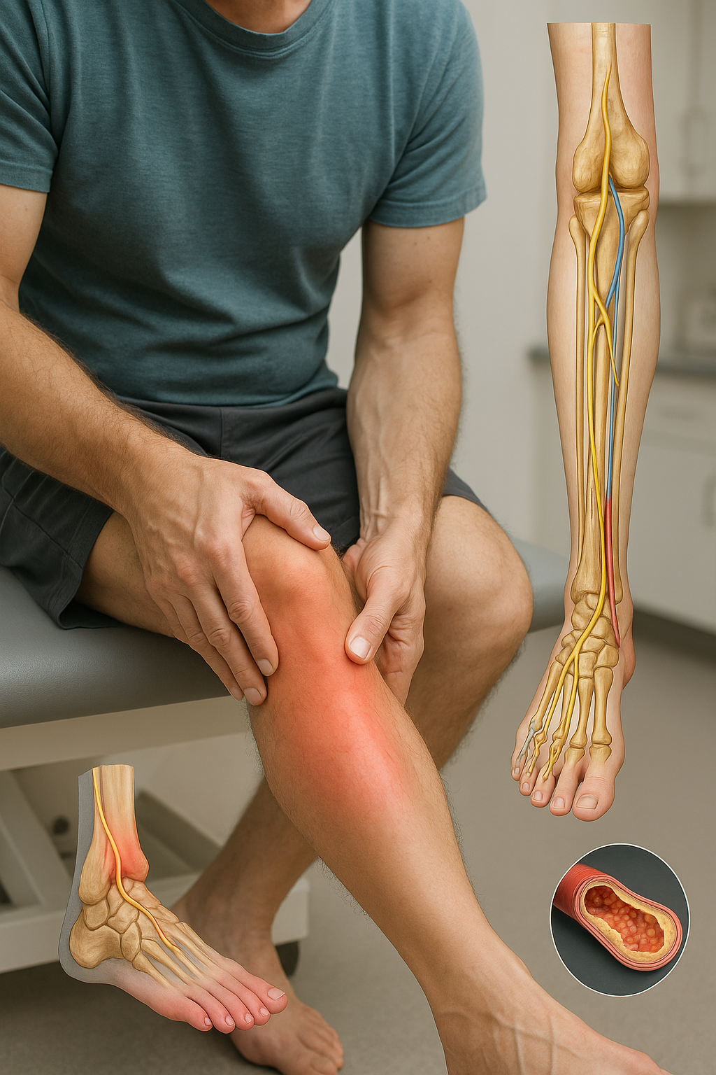 Upptäck orsakerna bakom domningar i ben och fötter och hur du kan lindra dem - Illustration