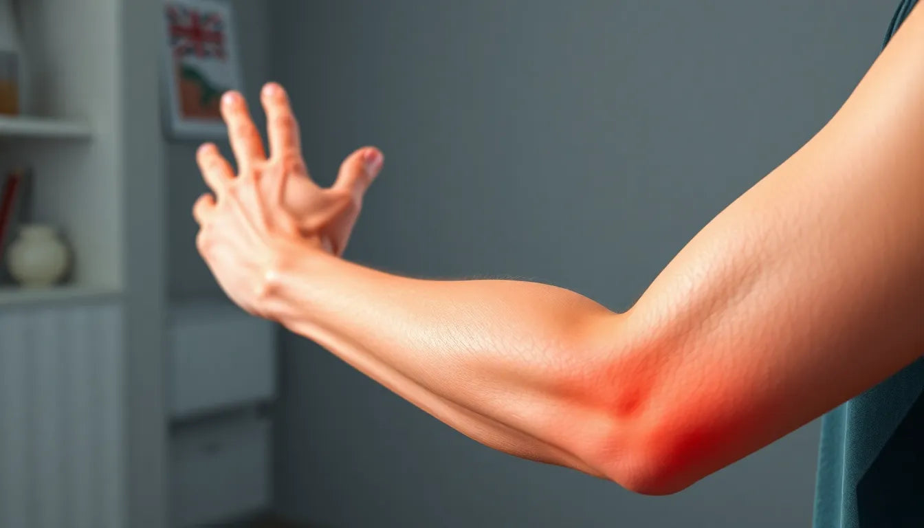 Lär dig lindra smärtan: effektiva lösningar för ont i albuen - Illustration