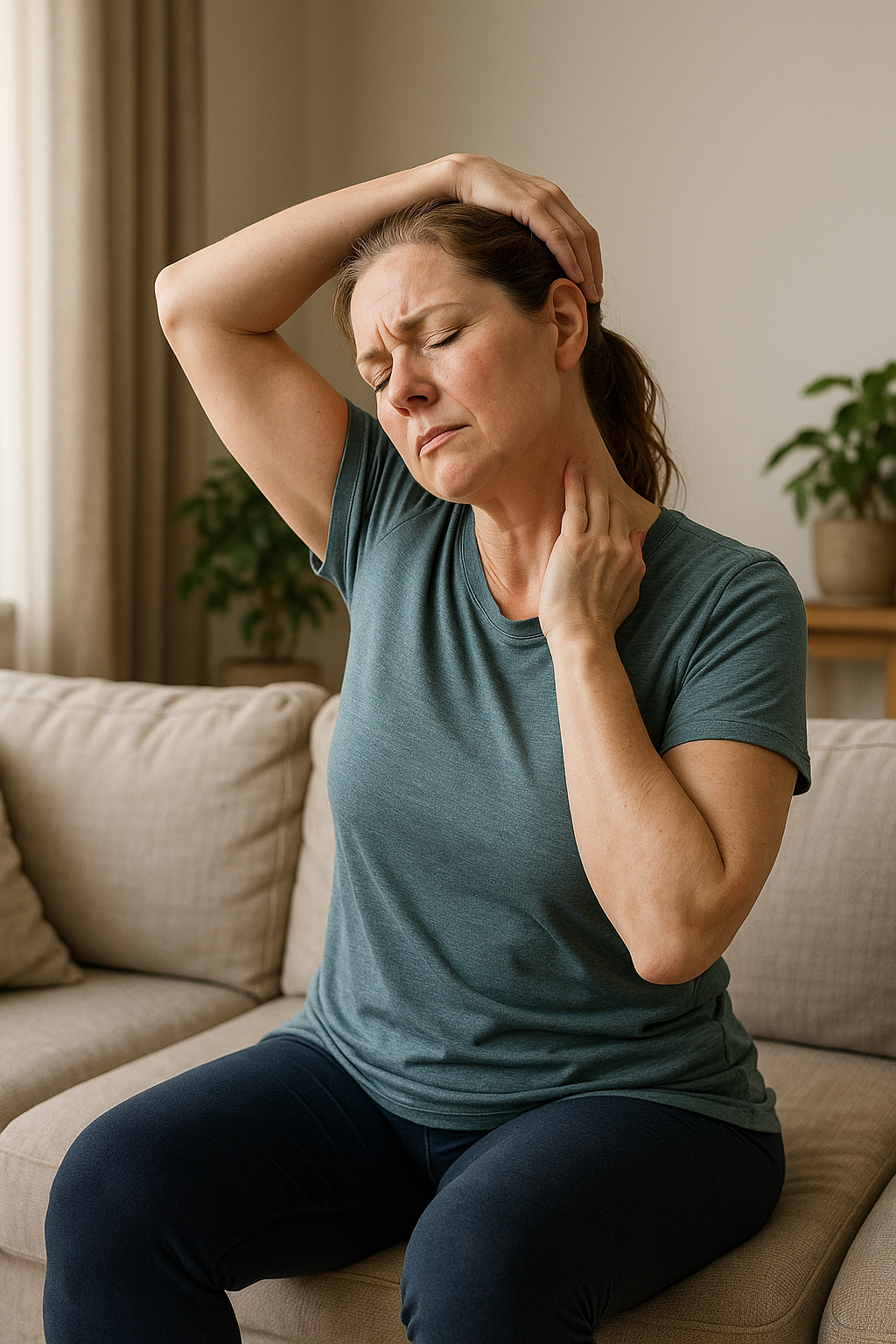 Enkla övningar för övningsläsare med nacksmärta - Illustration