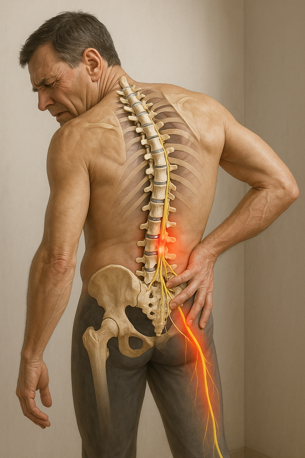Upptäck de dolda symptomen på en nerv i kläm i ryggen och hur du kan lindra dem - Illustration