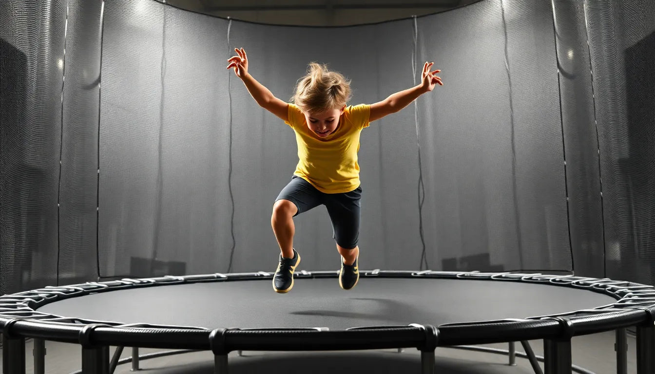 Skydda ryggen: undvik smärta efter trampolinhopp med rätt teknik och träning - Illustration