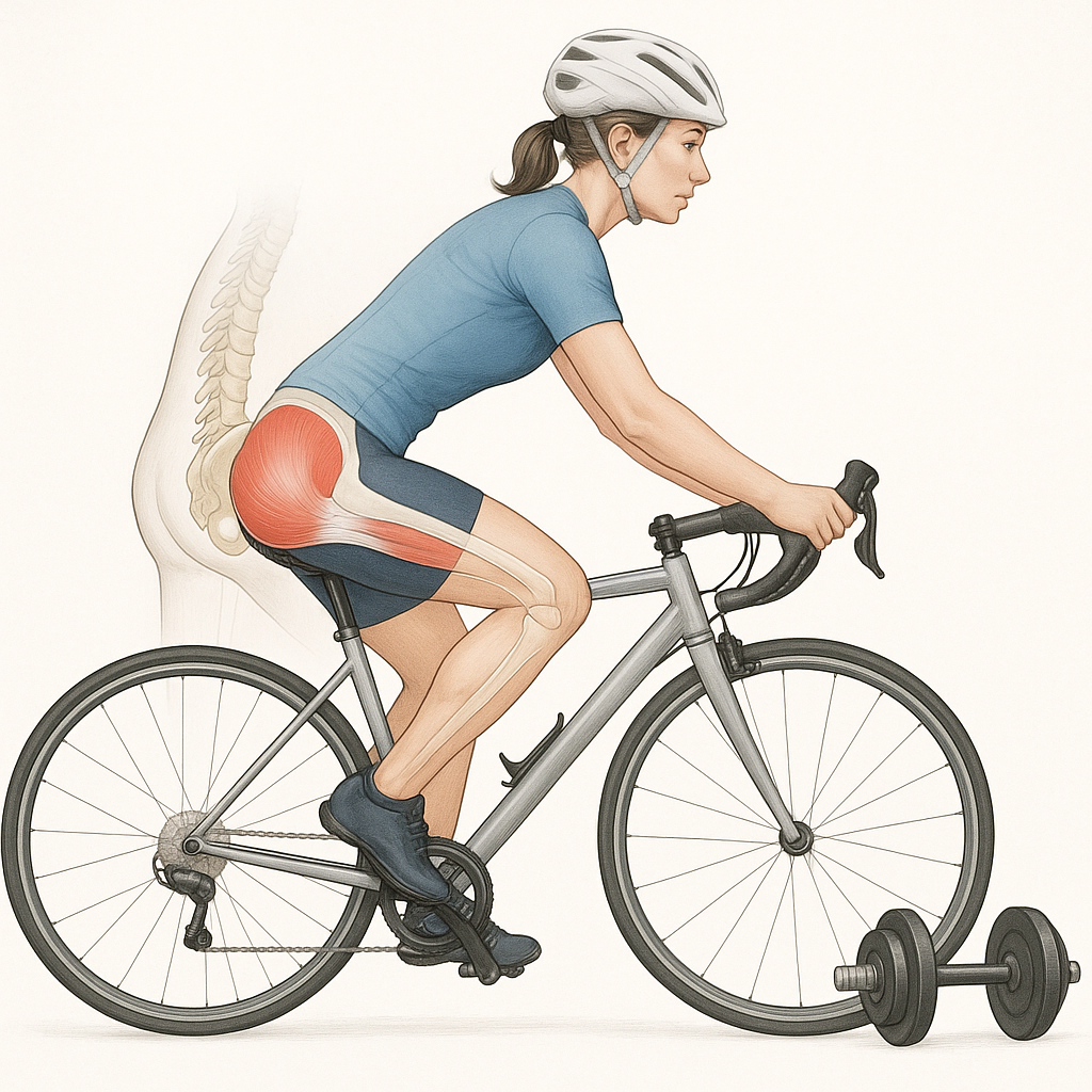 Cykling för en snygg och stark rumpa utan smärta - Illustration