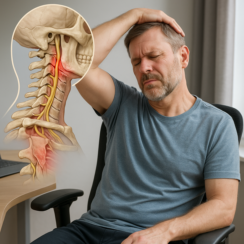 Effektiva övningar för att lindra nacksmärta vid spinal stenos - Illustration