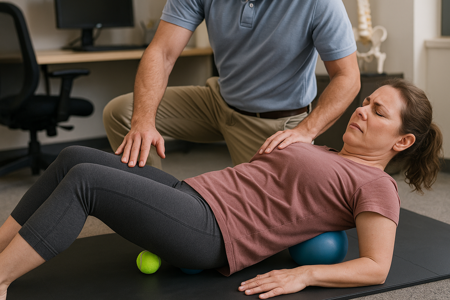 Effektiva övningar med boll för att lindra ischiassmärta: din guide till smärtfrihet - Illustration