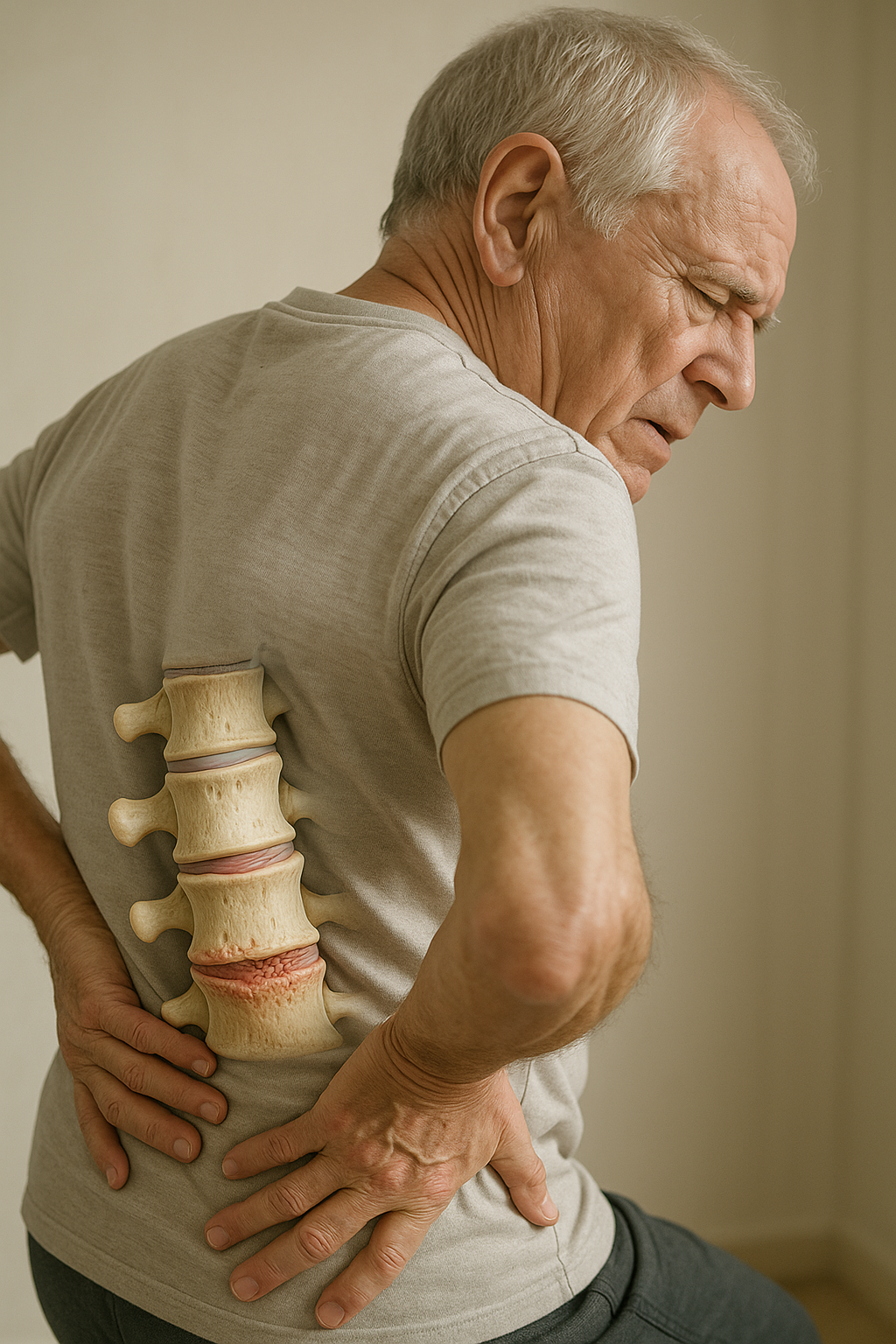 Upptäck symtomen på artros i ländryggen och hur du kan lindra smärtan - Illustration