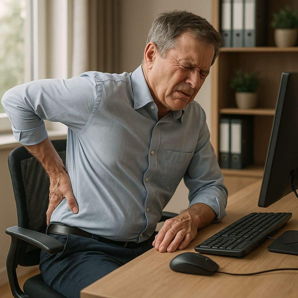 Lindra din ryggsmärta med enkla ergonomiska tips och övningar - Illustration