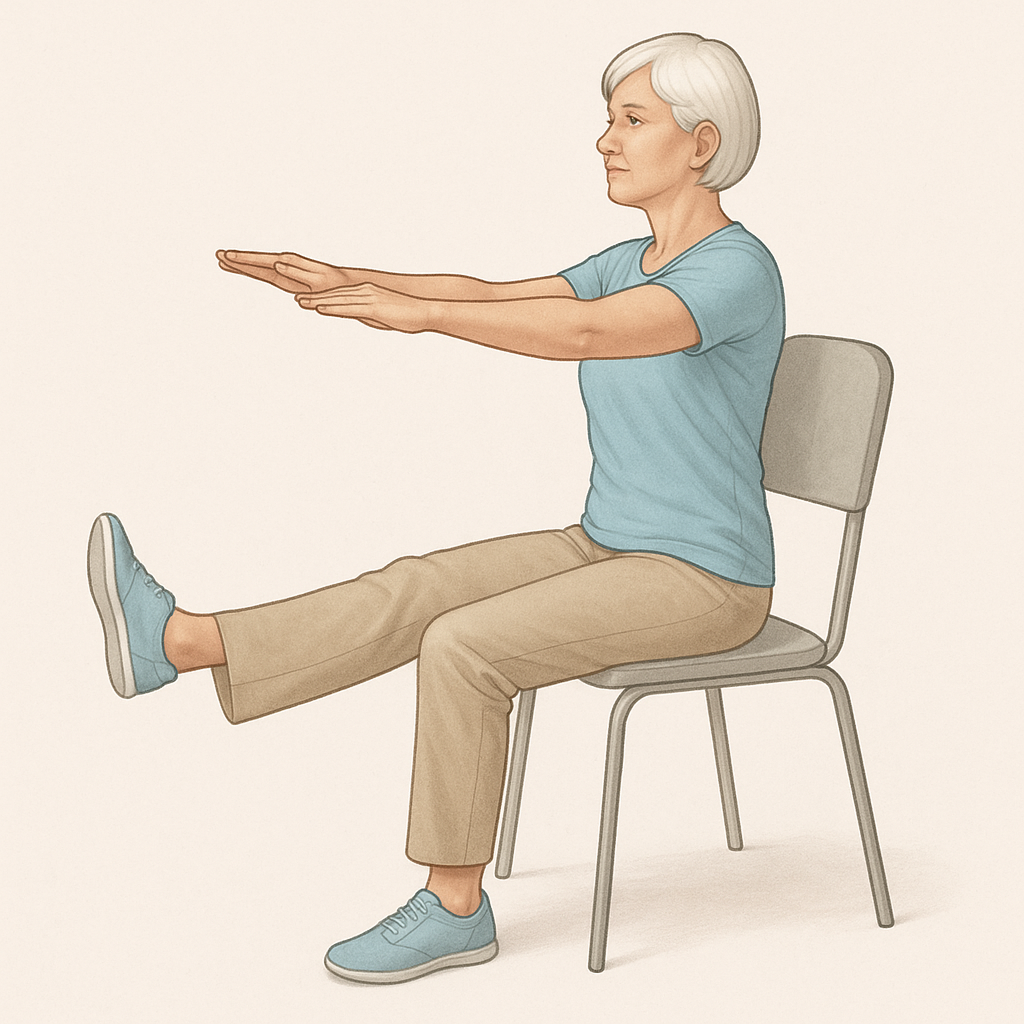 Upptäck stolpilates och stärk din kropp utan att lämna stolen - Illustration