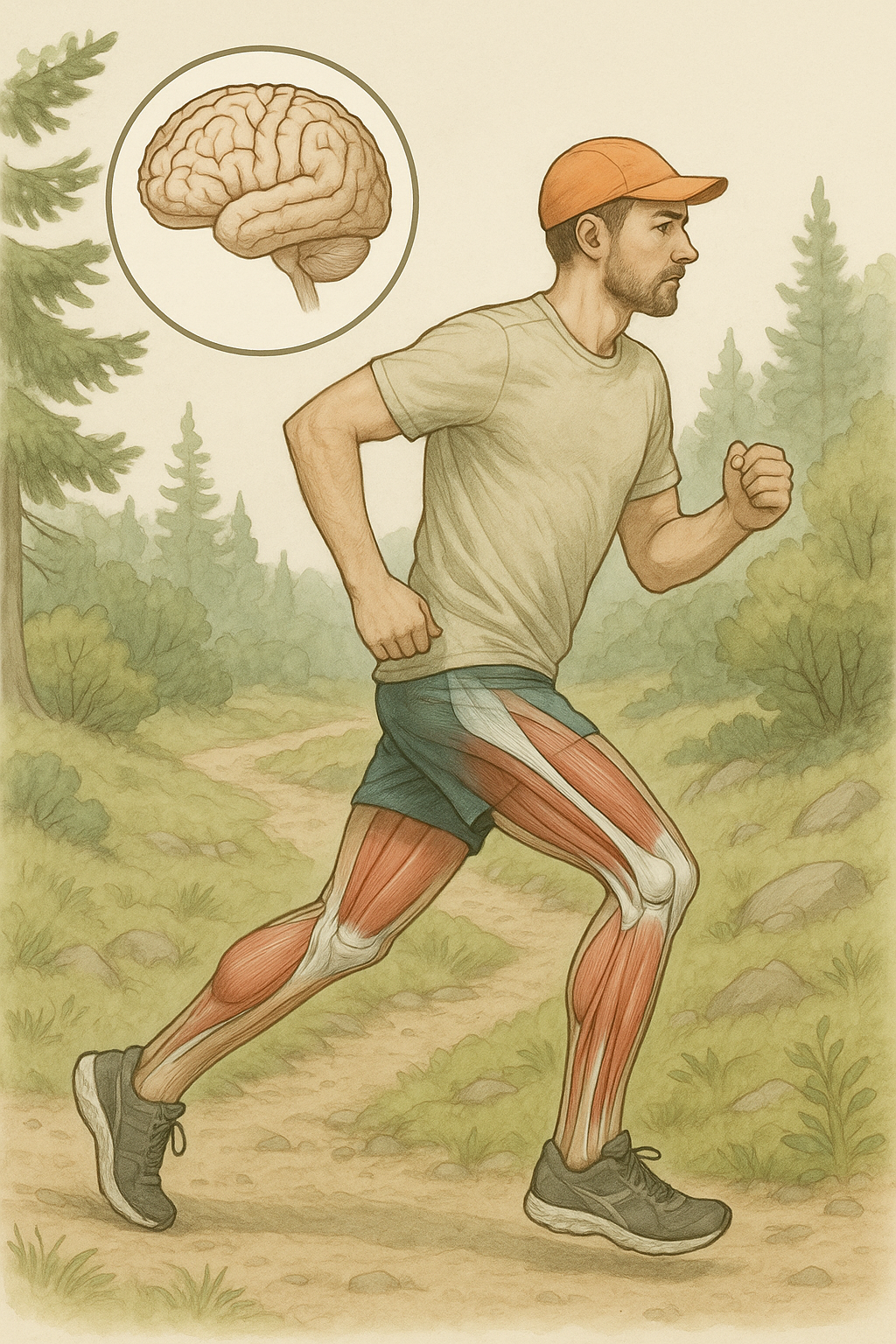 Upptäck friheten med löpning i naturen - Illustration