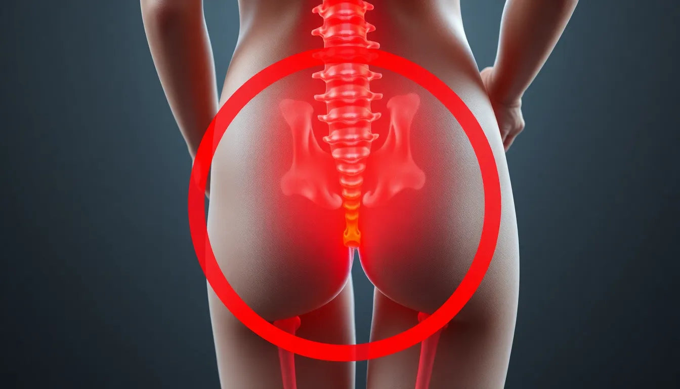 Lär dig varför smärta i nedre magen och länden ofta hänger ihop och hur du kan lindra den effektivt - Illustration