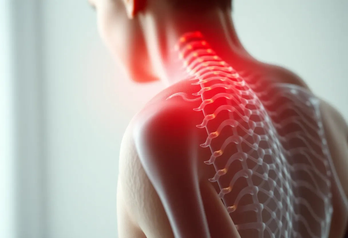 Säg adjö till smärta mellan skulderbladen: effektiva lösningar för vardagen - Illustration