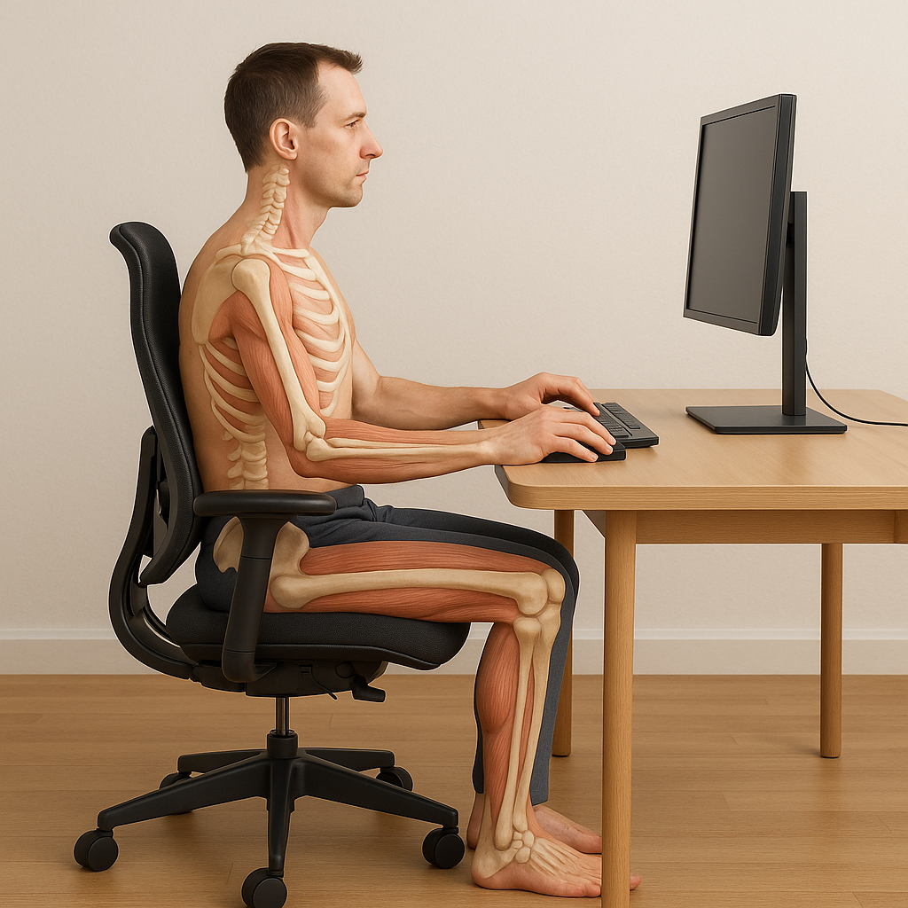 Så sitter du rätt: hemligheten bakom en ergonomisk sittposition - Illustration