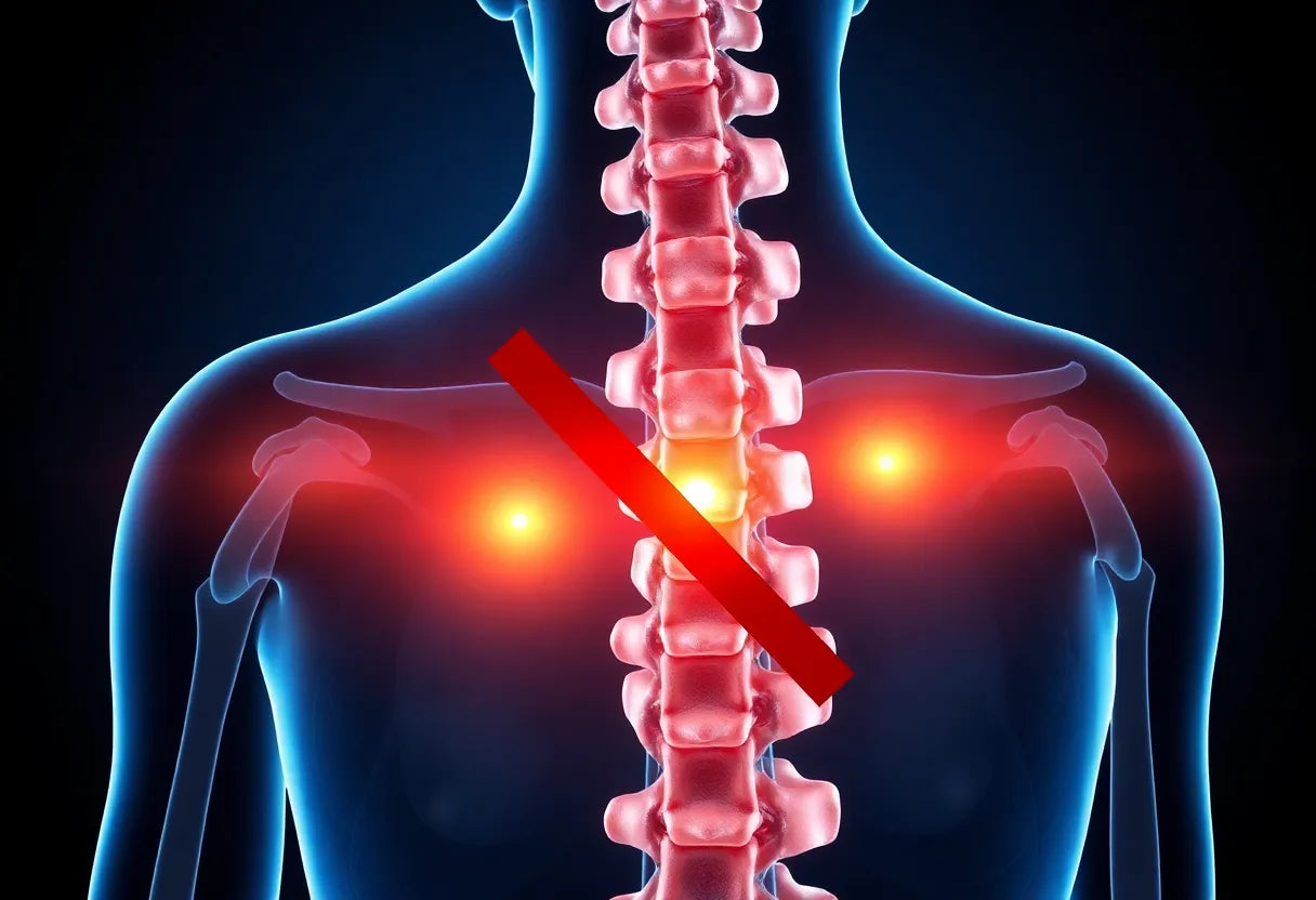 Lindra smärta från spinal stenos i ländryggen med rätt behandling och egenvård - Illustration