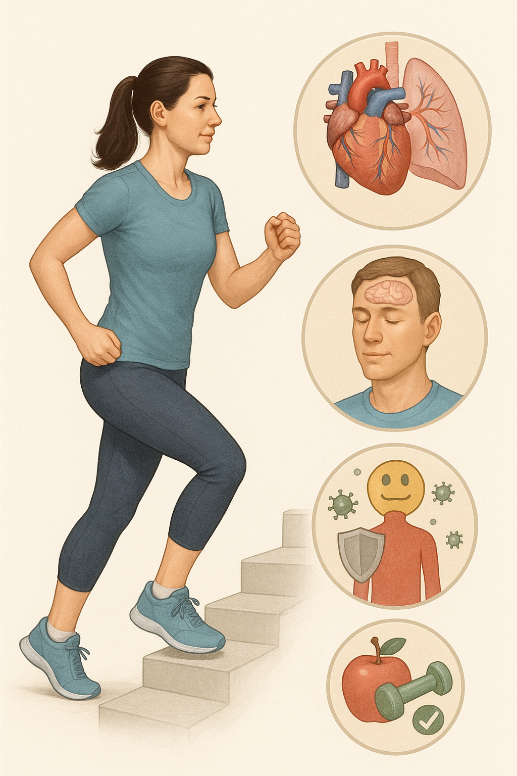 Förbättra din livskvalitet med fitness och hälsa - Illustration