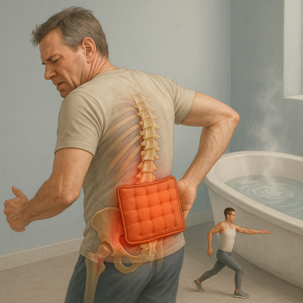 Upptäck hur värme kan lindra ryggskott och ge snabb smärtlindring hemma - Illustration