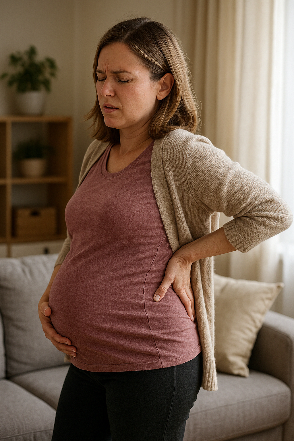 Lindra ländryggssmärta i vecka 16: tips för gravida - Illustration