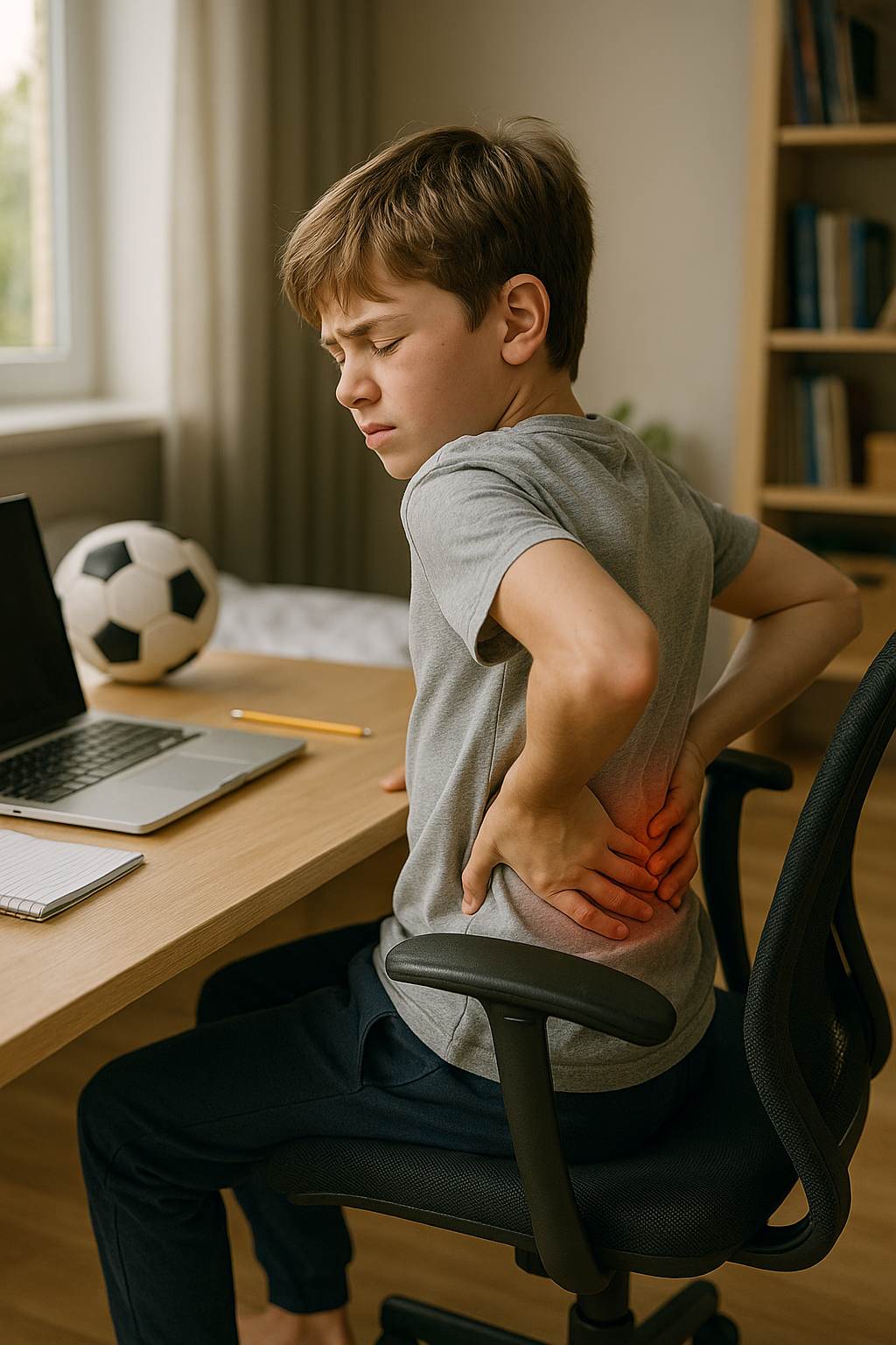 Barns ryggsmärtor: en växande utmaning för föräldrar - Illustration