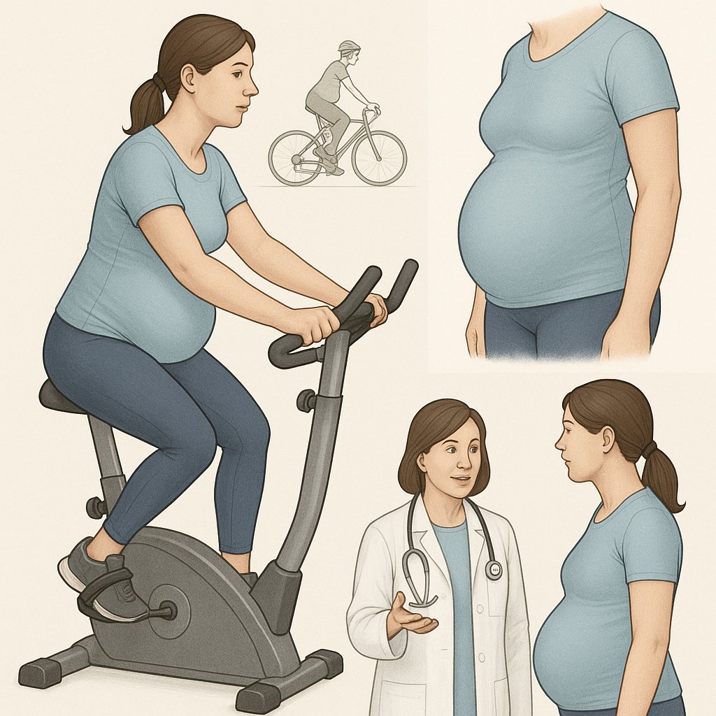 Cykling och graviditet: så håller du dig aktiv och säker - Illustration