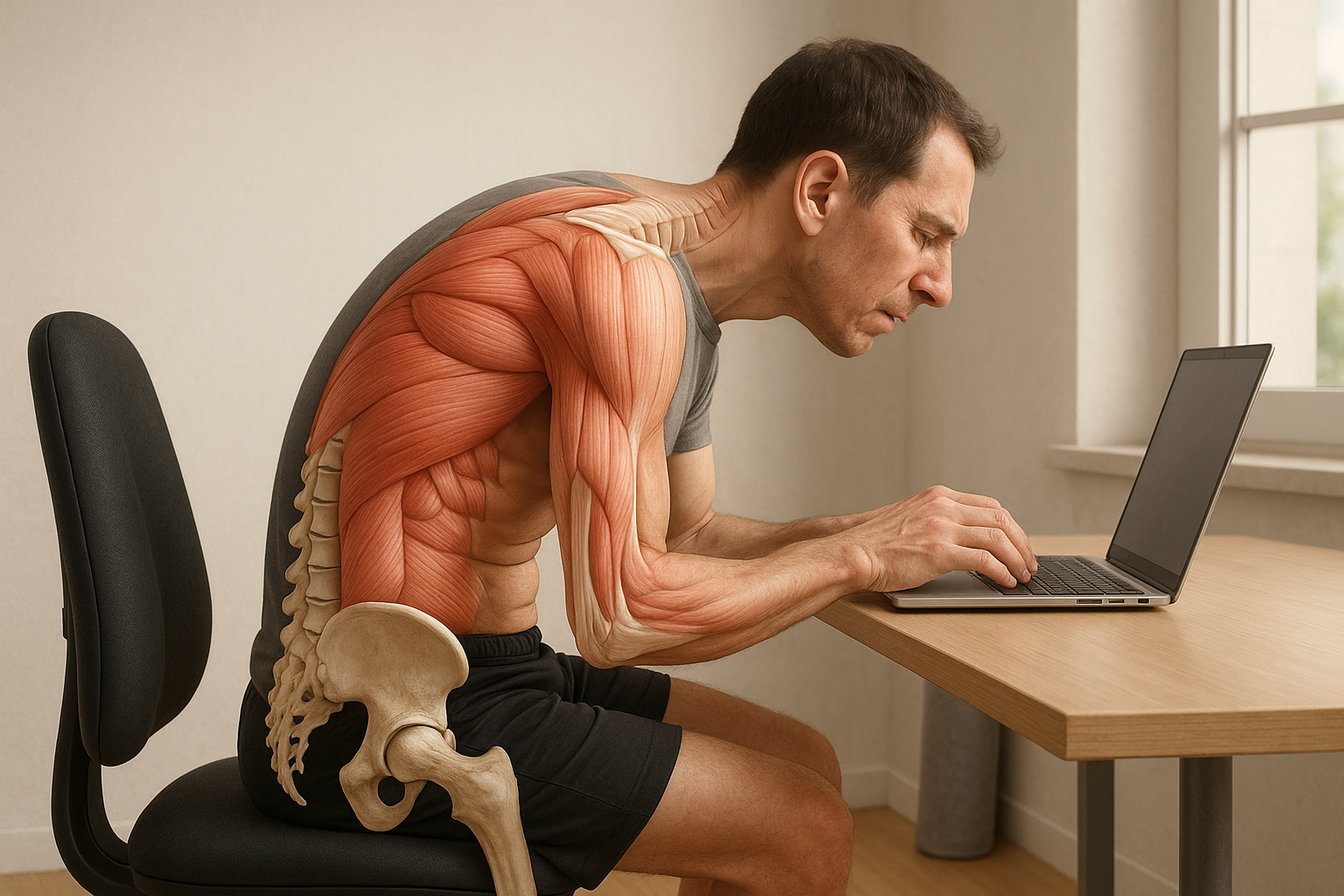 Så förbättrar du din hållning med effektiva övningar för rund rygg - Illustration