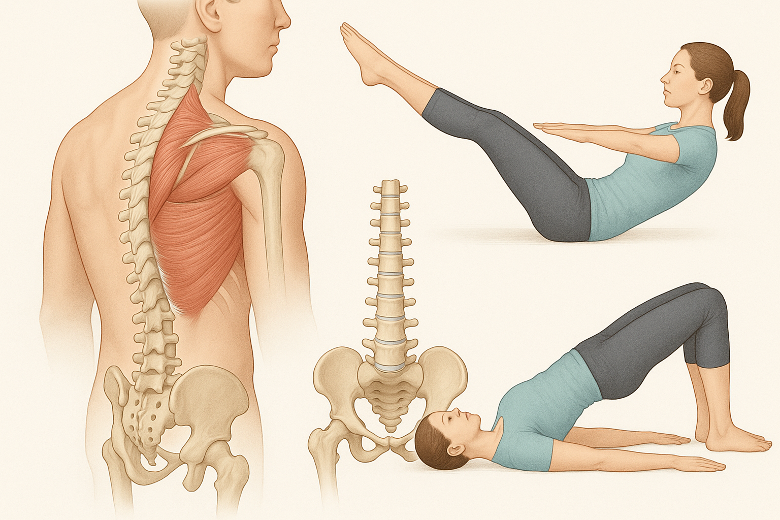 Pilatesövningar för starkare rygg och bättre hållning hemma