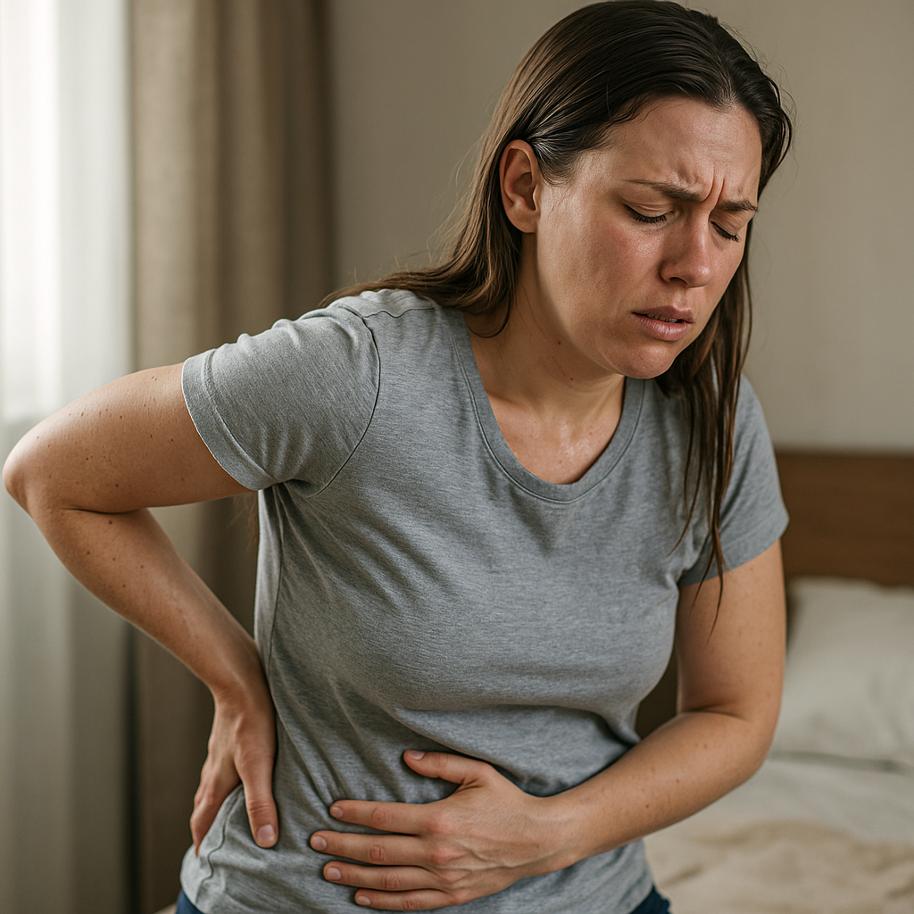 Lär dig känna igen tecknen: när din ryggsmärta kan bero på blåskatarr - Illustration