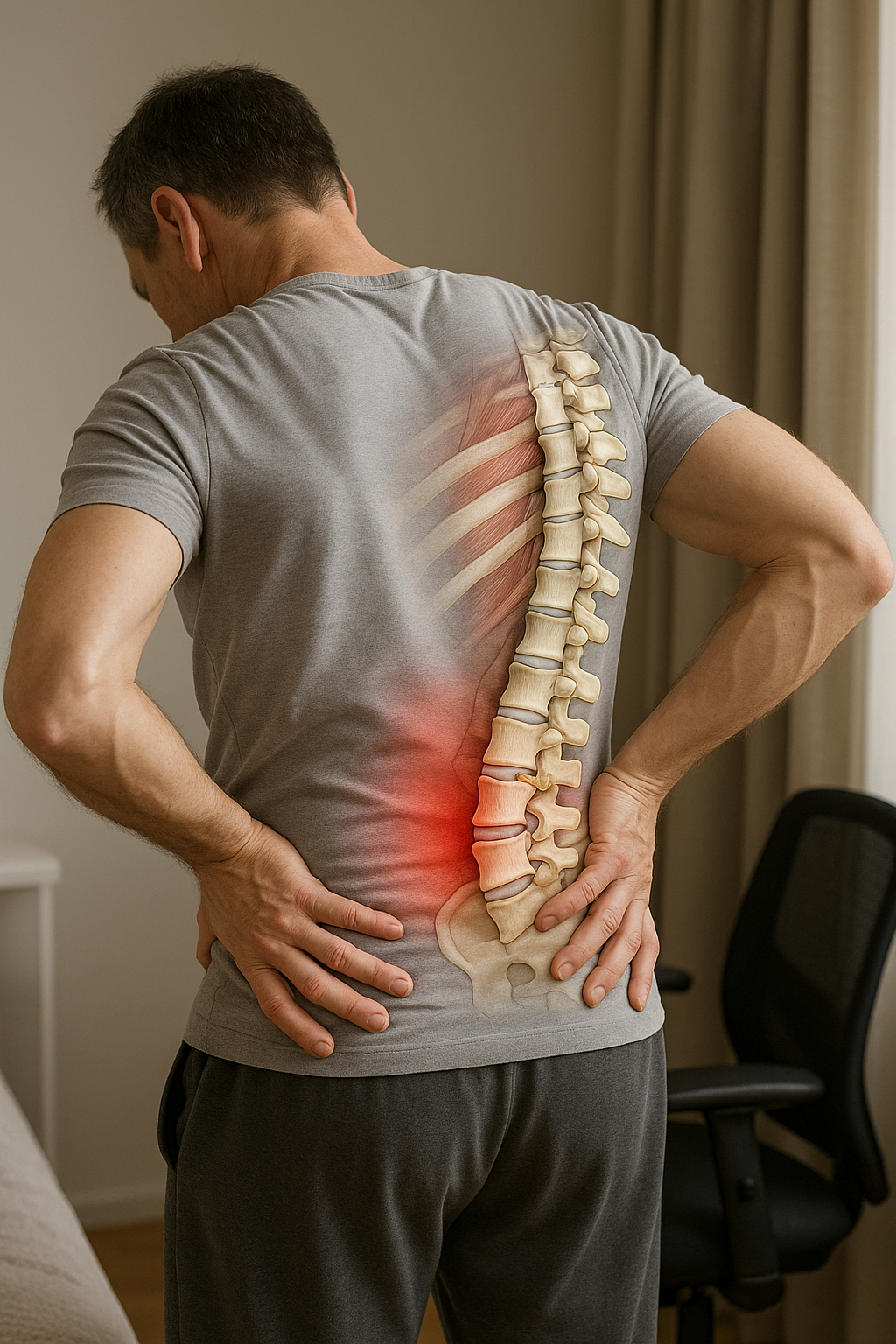 Smärta ovanför ländryggen: förstå orsakerna och lindra besvären - Illustration