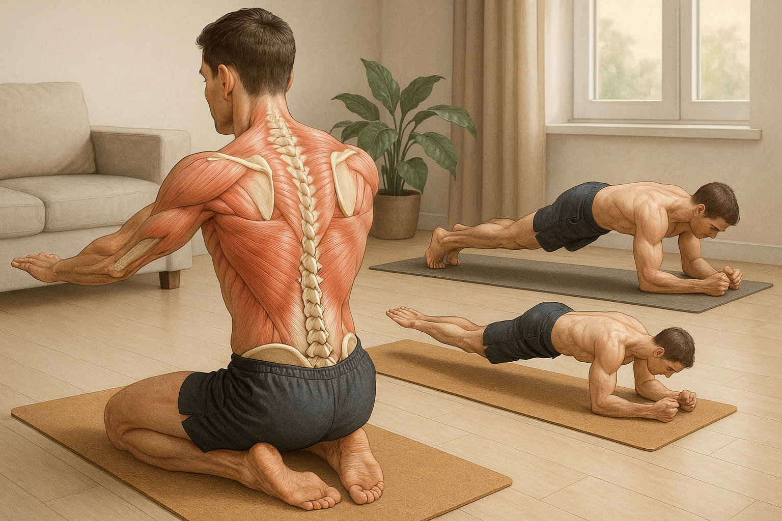 Stärk din rygg hemma med effektiva styrketräningsövningar utan gymutrustning