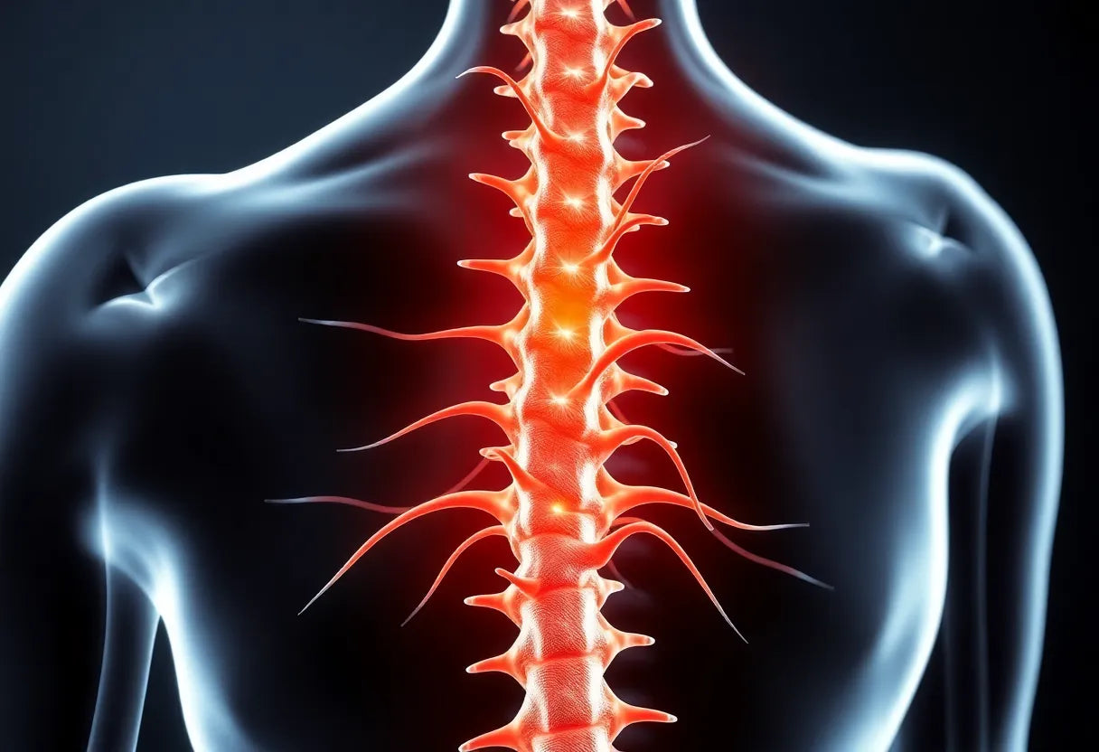 Upptäck hemligheterna bakom ryggradens nerver och deras roll i kroppens välmående - Illustration
