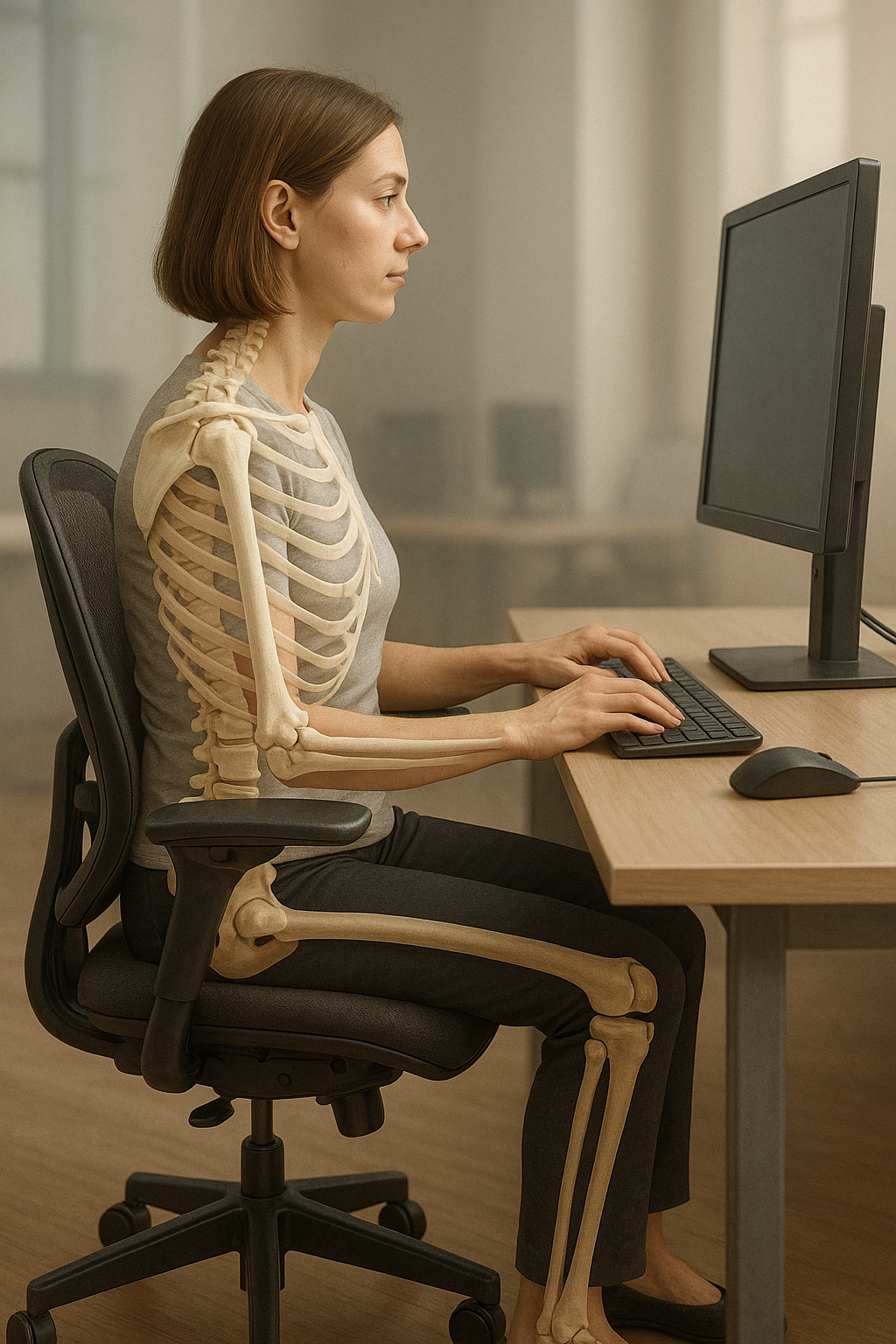 Ergonomi för ökad produktivitet och välbefinnande i vardagen - Illustration