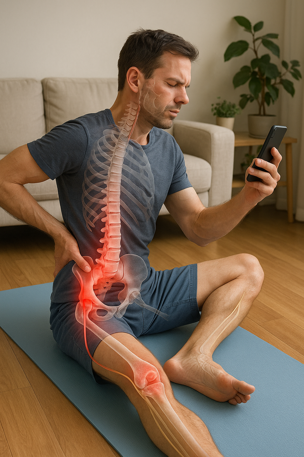 Bli smärtfri hemma med effektiva fysioterapi övningar - Illustration