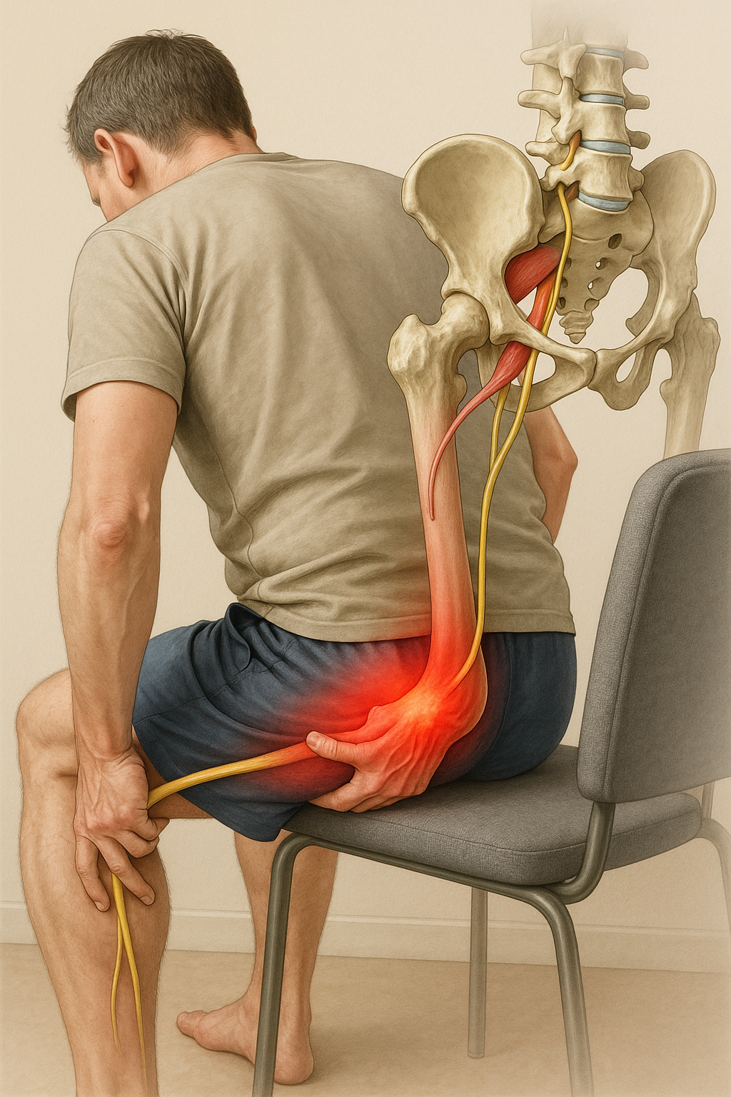 Upptäck orsakerna bakom nervsmärta i baksida lår och hur du lindrar den effektivt - Illustration